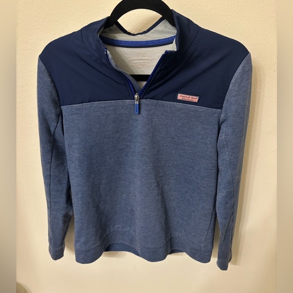 Vineyard Vines Blue Quarter-Zip Sweater - Picture 1 of 5